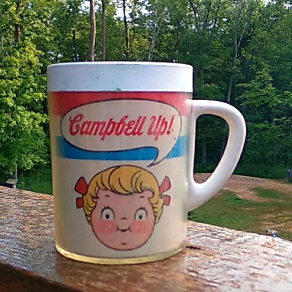 VINTAGE CAMPBELL SOUP PLASTIC MUG. CAMPBELL UP!   UMMM GOOD 👍
